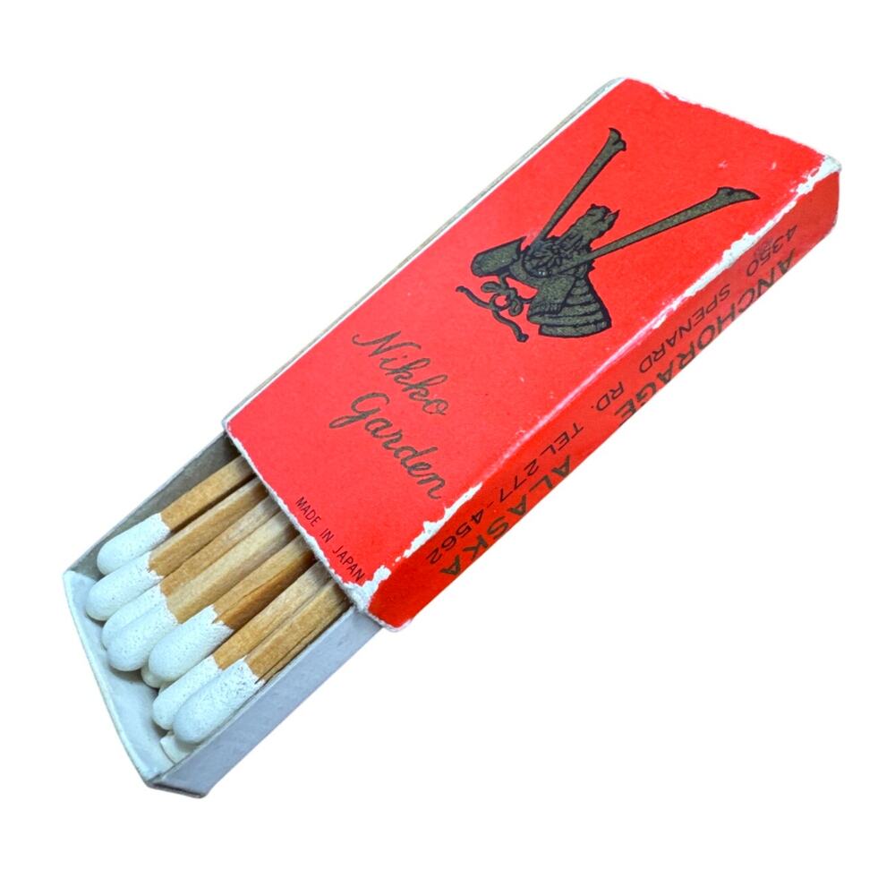Vintage Anchorage Alaska Nikko Garden Restaurant Matchbook Matchbox Ephemera AK